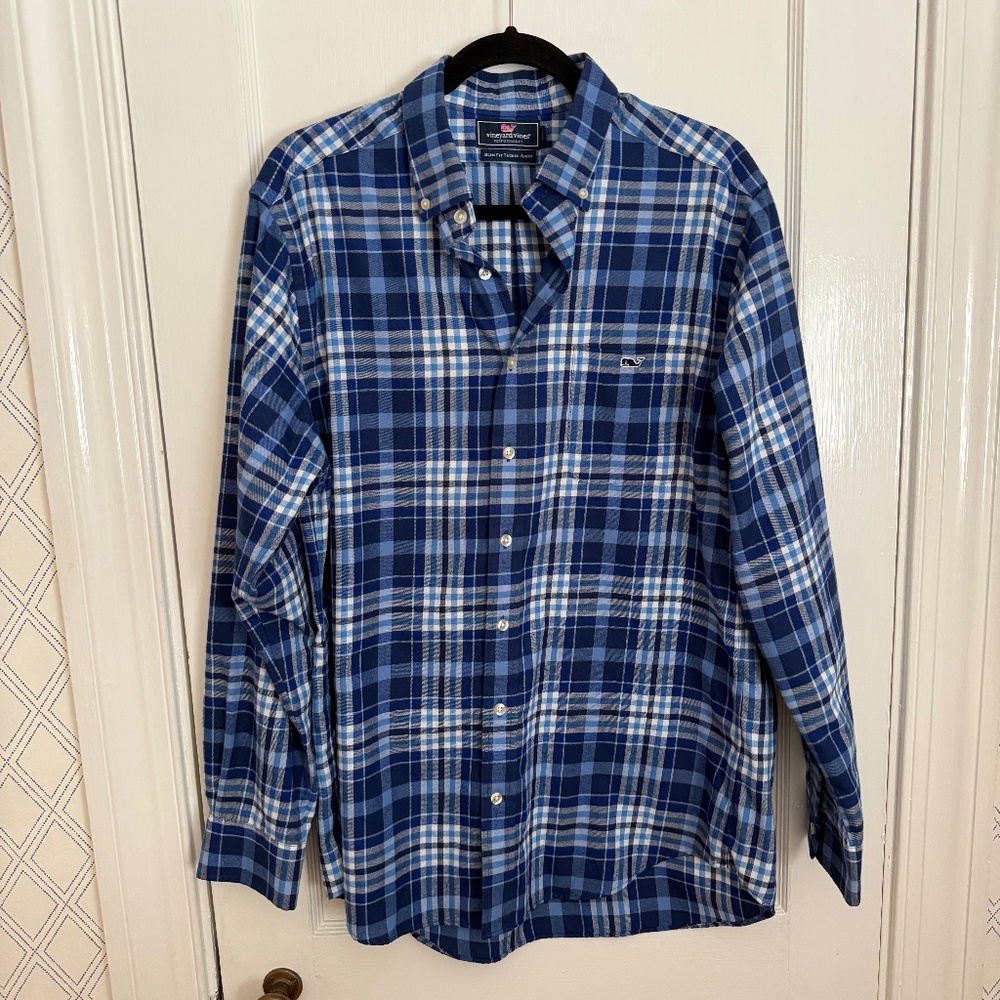 Navy & Blue Vinyard Vines Slim Fit Tucker Shirt